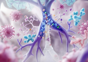 Diagram showing eosinophilic inflammation in airways